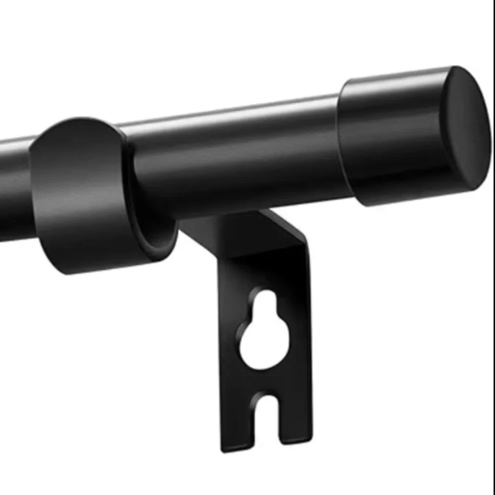 Alskarhem Black Curtain Rod for Windows 30-116 Inch 5/8” wide With Brackets NWT